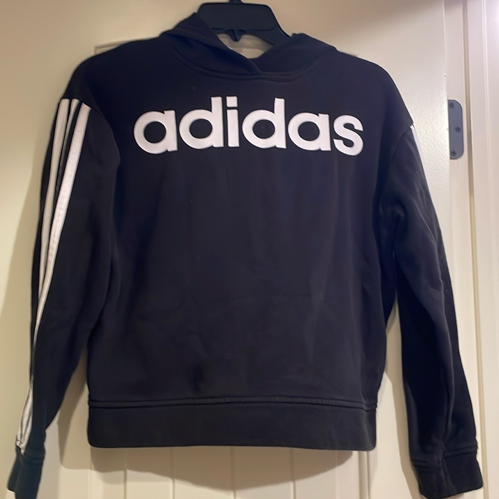 Black Adidas hoodie. Medium 10-12